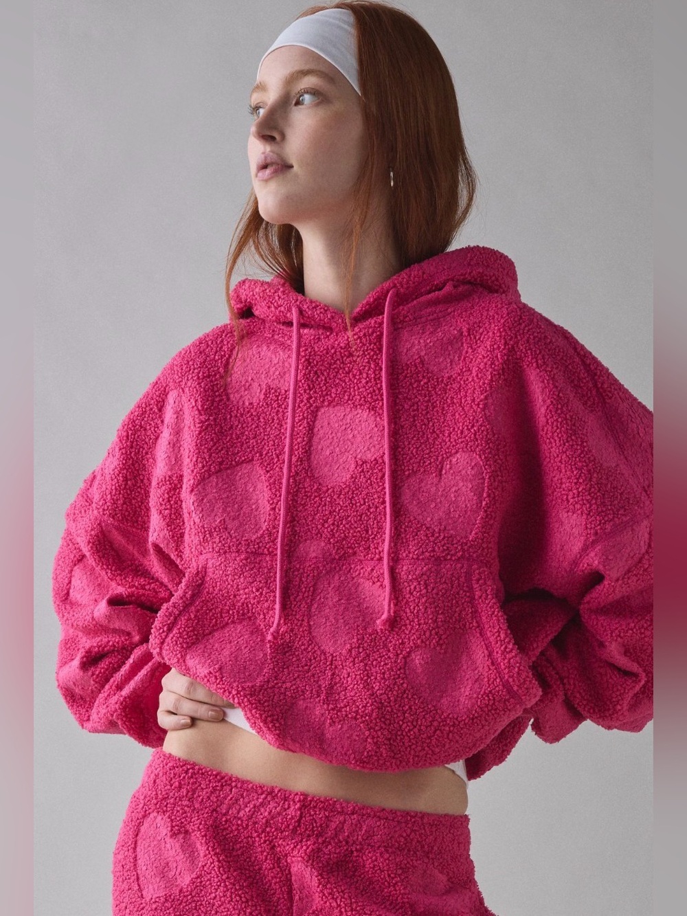 Out From Under Try Me Piled Fleece Printed Bubble Hoodie Sweatshirt NWT